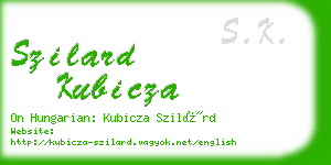 szilard kubicza business card